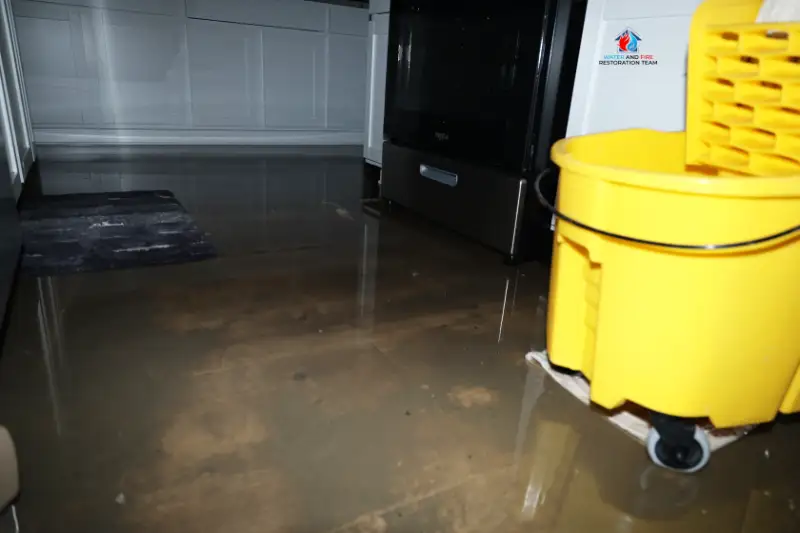 Flood cleanup and water damage restoration in a San Antonio kitchen